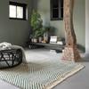 Brink & Campman Atelier Twill Scandinavian Rug Mineral lifestyle picture in the living room