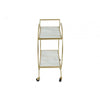 Avantis Luxe Gold and Marble Two-Tier Trolley picture from the side