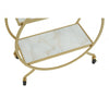 Avantis Luxe Gold and Marble Two-Tier Trolley close view picture of the castor wheels 