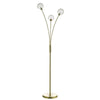 Avari 3 Light Floor Lamp Satin Brass with frosted frosted glass shades
