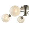 Avari 6 Light Semi Flush Satin Nickel Frosted Glass close view picture of the nickel frame