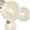 Avari 6 Light Semi Flush Satin Nickel Frosted Glass close view picture of the shades