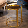 Avery Nest of 2 Side Tables Gold nesting design that saving space