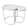 Avery set of two side tables with sleek silver frames