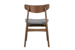 Stylish wooden dining chairs with a walnut veneer.
