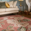 Laura Ashley Aylworth Trail Floral Rug Terracotta Orange lifestyle picture in the living room