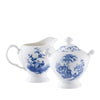 Aynsley Archive Blue Cream and Sugar Set on a white background
