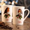 Aynsley Mr & Mrs Robin Latte Mugs Pair life style picture
