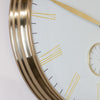 Baker and Brown Clock White/Brass 72 cm gold Roman numerals on the white background