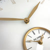 Modern wall clock baker and brown white/brass clock