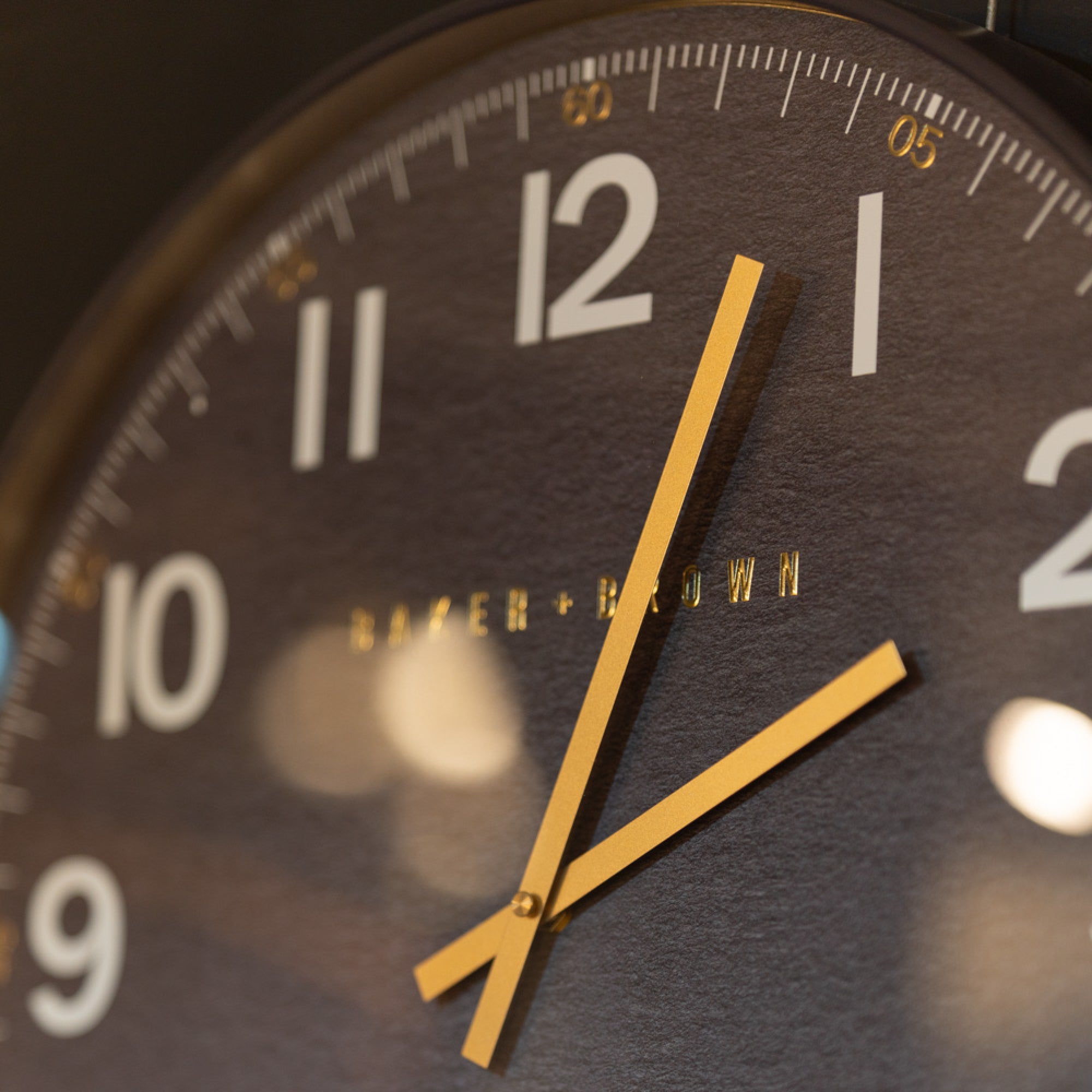 Elegant Black Round Clock 50cm | Baker & Brown Station Wall Clock - Foy ...
