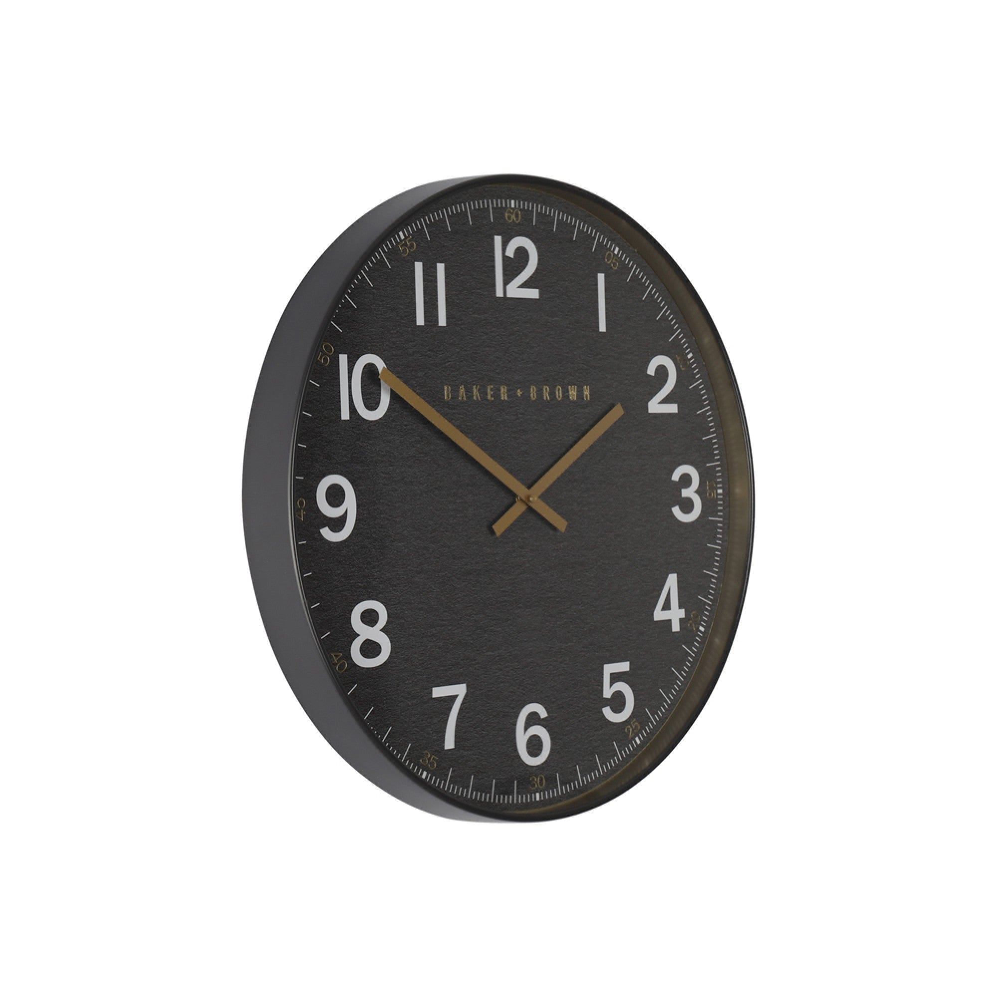 Elegant Black Round Clock 50cm | Baker & Brown Station Wall Clock - Foy ...
