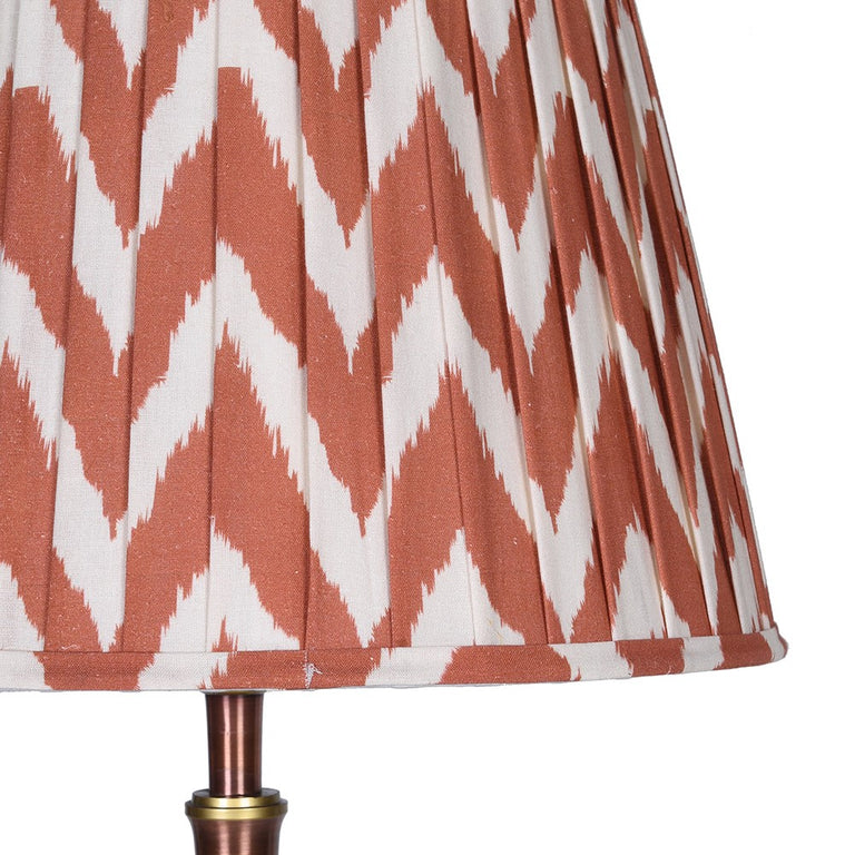 Bamboo Effect Floor Lamp with Ikat Shade