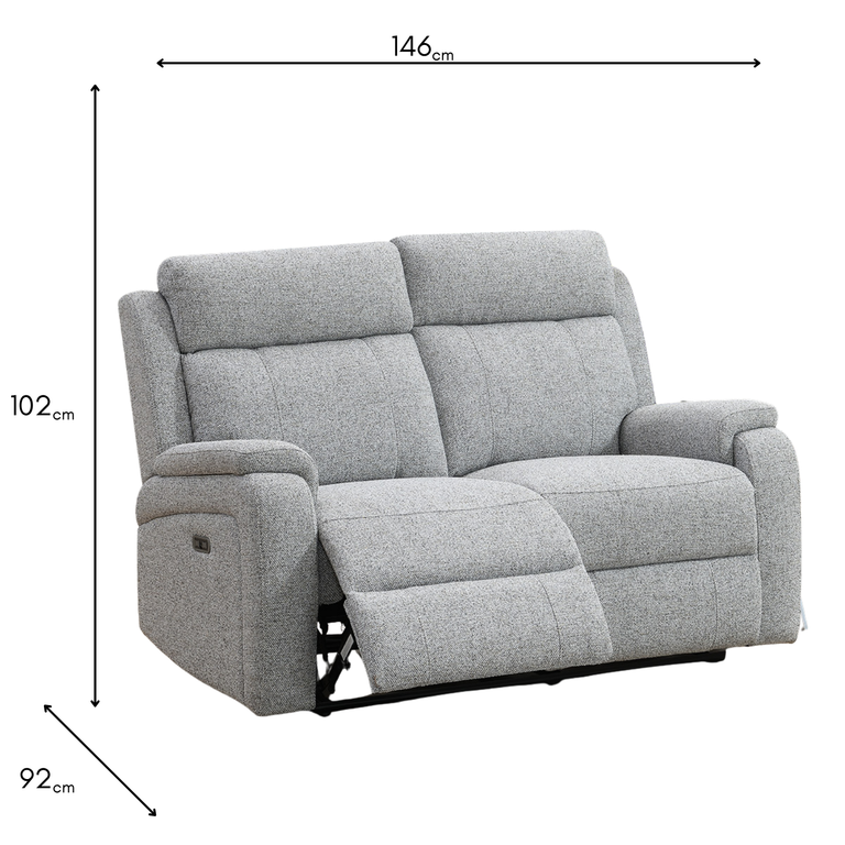 Banbury 2 Seater Sofa Recliner Silver - Stylish Living Room Sofa