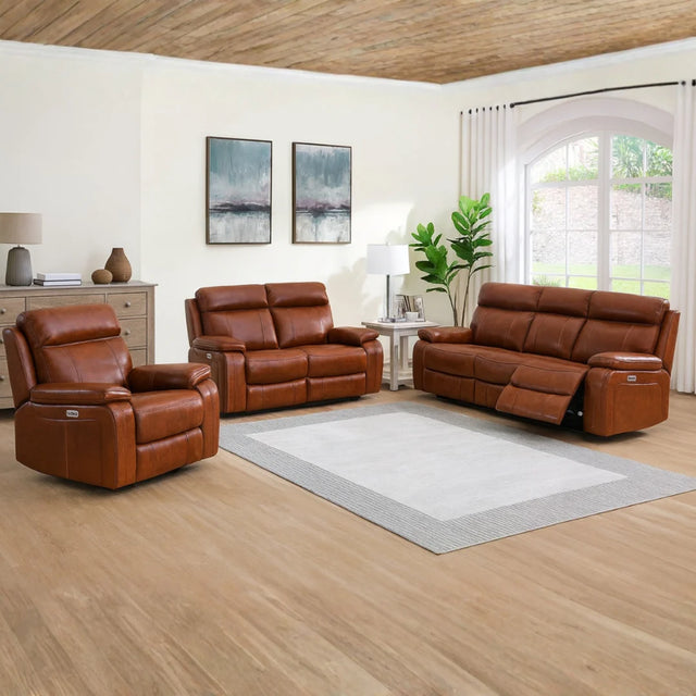 Banbury Reclining Chair Bison Saddle - Leather Electric Chair for Living Room