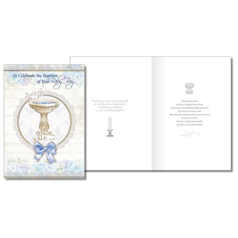 Baptism of Your Baby Boy Card with Insert