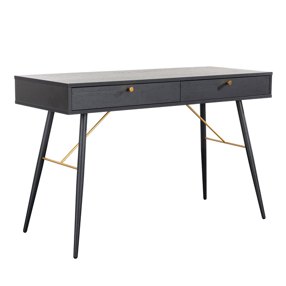 Sleek Black Oak Console Desk