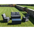Barcelona Rattan Sofa Set with Coffee Table Grey sofas come with cushions and able has glass cover