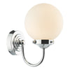Barclay Bathroom Wall Light Polished Chrome Opal Glass IP44 can be fitted with out pull cord