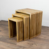 Bari Set of 3 Nesting Tables Teak picture of the tables stripped design
