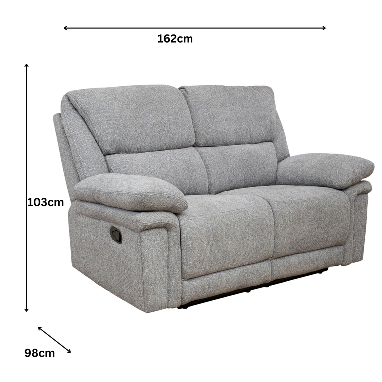Bartex 2 Seater Recliner Sofa Grey