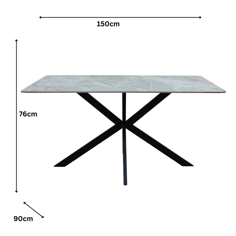 Bayron Dining Table 150 cm Italy Grey