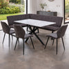 Bayron Fabric Dining Bench Charcoal lifestyle picture in the dining room
