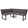 Bayron Fabric Dining Bench Charcoal upholdtered padded dining bench