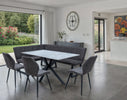 Bayron Fabric Dining Chair Charcoal (Pair) lifestyle picture in the dining room