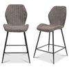 Bayron Fabric Dining Counter Stool Charcoal (Pair) two counter stools perfect for your kitchen