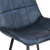 Versatile blue leather counter stool.