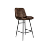 Versatile brown leather counter stool.