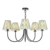 Becca 5 Light Armed Pendant Matt Black with Green Shades