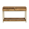 Beki Console Table - Natural Mango Wood Console with Two Drawers