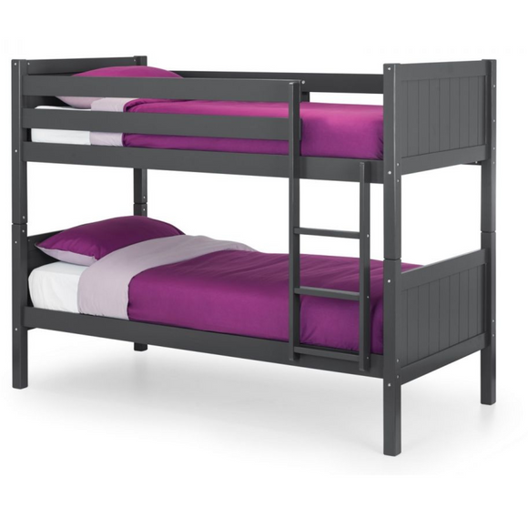 Space-saving bunk bed for shared rooms.