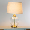 Table Lamp with Shade - Bella Glass Lamp Gold 45cm.

