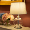 Bella Glass Lamp Silver 45cm lifestyle picture on the console table