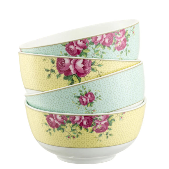 Cereal bowl set Aynsley Archive Rose collection.