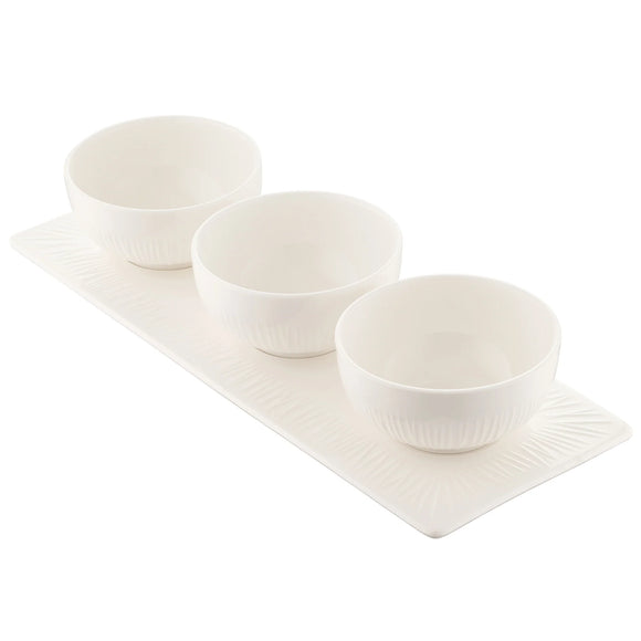 Elegant bowls in a delph collection featuring the Belleek Living Erne Triple Bowl Set