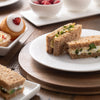 Belleek Living Acacia Wooden Placemats Set of 4 with afternoon tea sandwiches