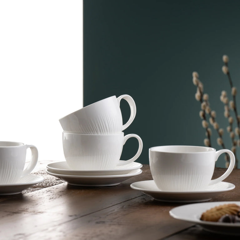 Belleek Living Erne Cups and Saucers Set of 4 – Drinking Collection