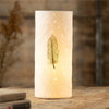 Belleek Living Feather Luminaire lit with a warm glow