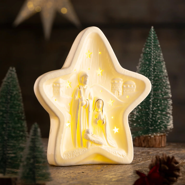 Belleek Living Nativity Star LED Christmas Decoration Light