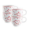 Belleek Living Peppermint Party 4 Footed Mugs on a white background