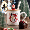 Belleek Living Snowman Lidded Mug with a festive background
