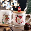 Belleek Living Snowman Lidded Mug beside a reindeer mug