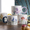 Belleek Living Wildflower Mugs Set of 4 on a wooden table