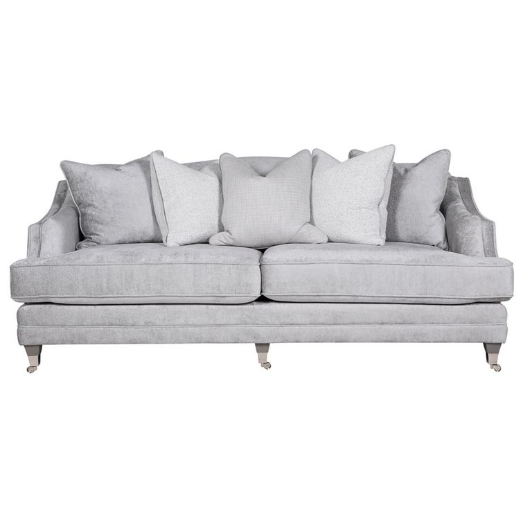 Belvedere 4 Seater Sofa Silver