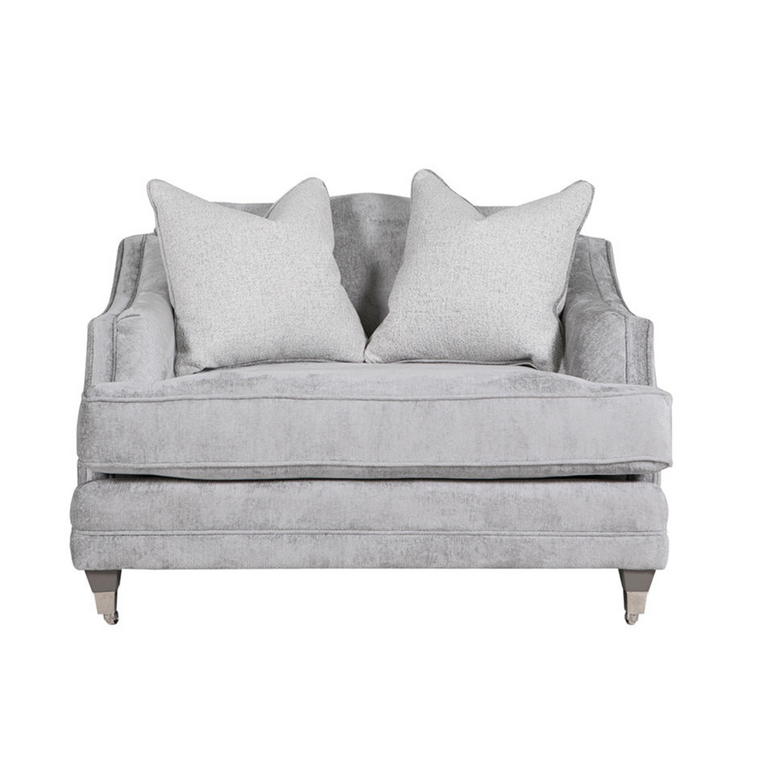 Belvedere Love Seat Fixed Back Silver