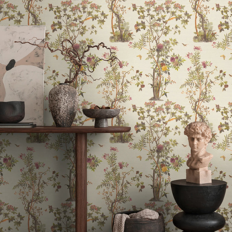 Berlin Cream Bird in Tree Wallpaper